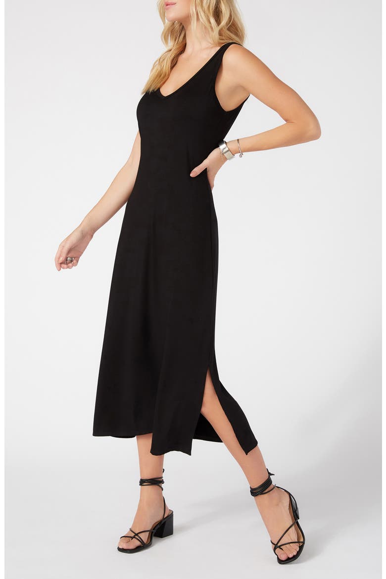 Brigitte Sleeveless Midi Dress, Alternate, color, BLACK
