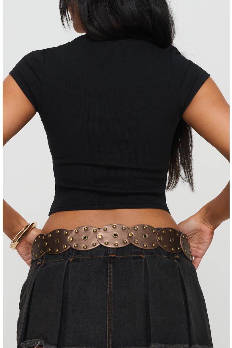 Baseline Square Neck Rib Crop Top, Alternate, color, BLACK