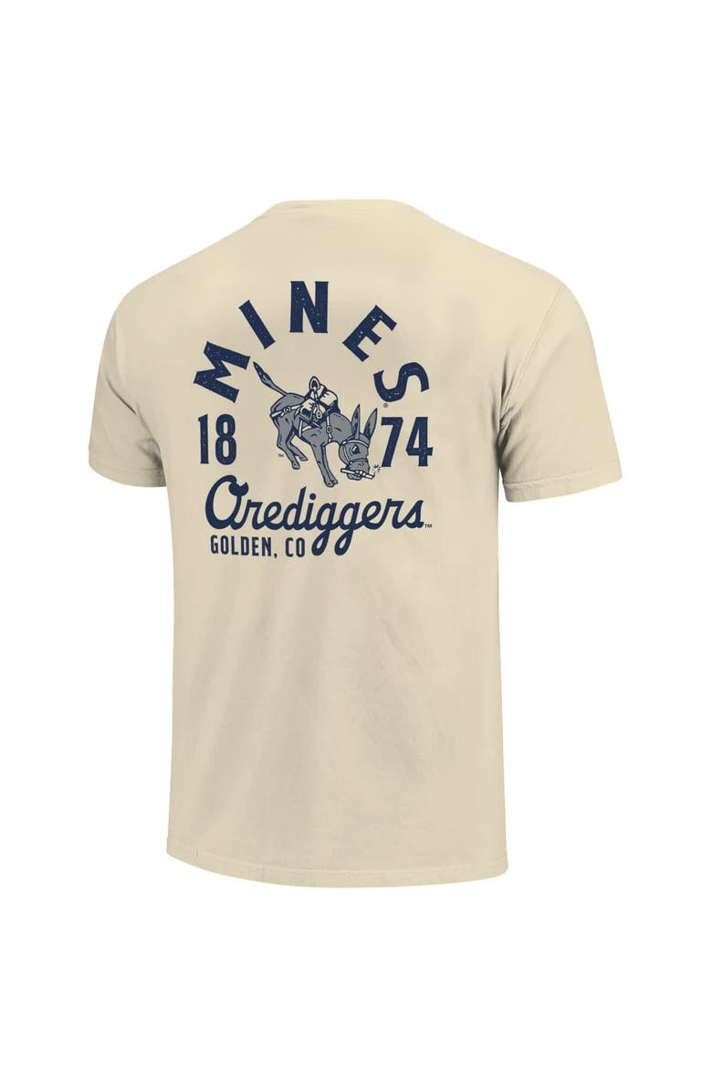 IMAGE ONE Men's Cream Colorado School of Mines Orediggers Comfort Colors Mascot Overlay T-Shirt, Alternate, color,