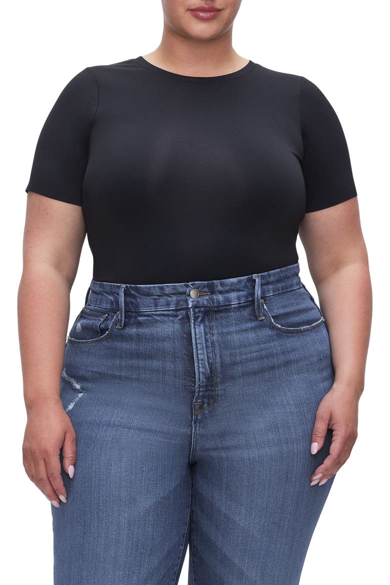Sculpting Tee Bodysuit, Alternate, color, BLACK001