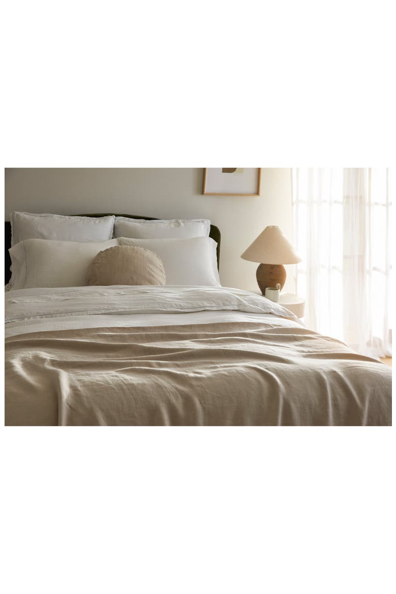 Vintaged Linen Bed Cover, Alternate, color, NATURAL