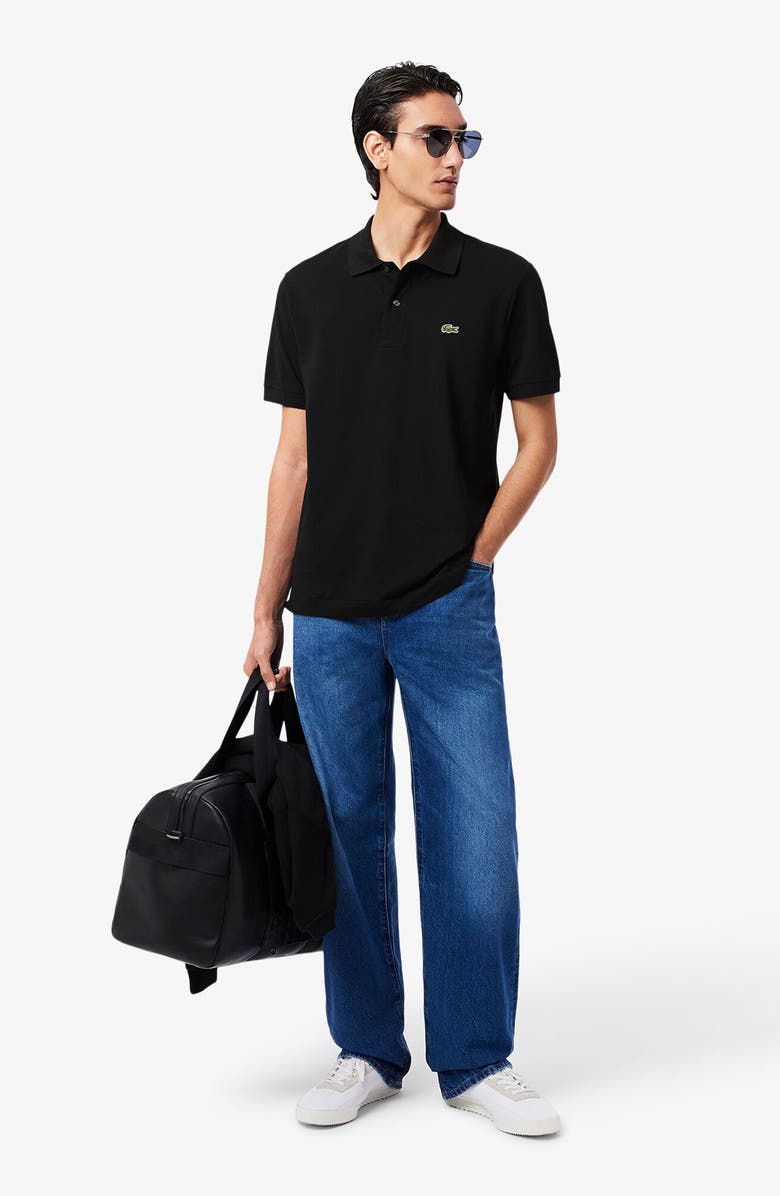Lacoste Essentials Classic Fit Cotton Blend Piqué Polo, Alternate, color, Black