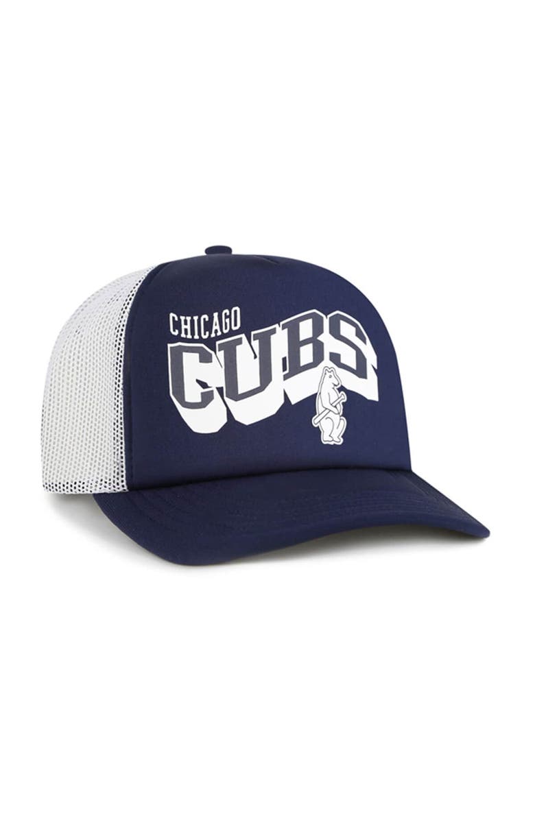 '47 Men's '47 Navy Chicago Cubs Meander Foam Trucker Snapback Hat, Alternate, color, Navy