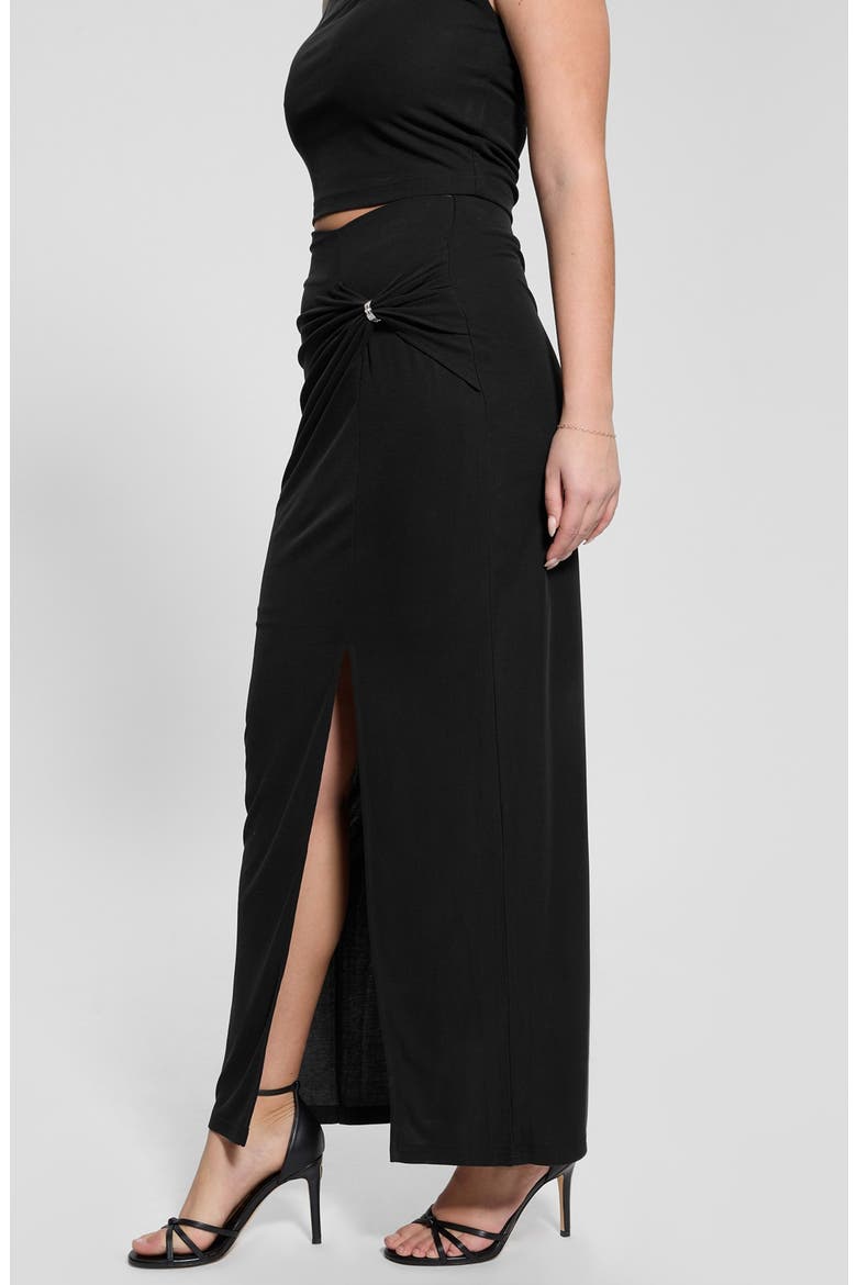 Aimee Embellished Ring Maxi Skirt, Alternate, color, BLACK-BLACK