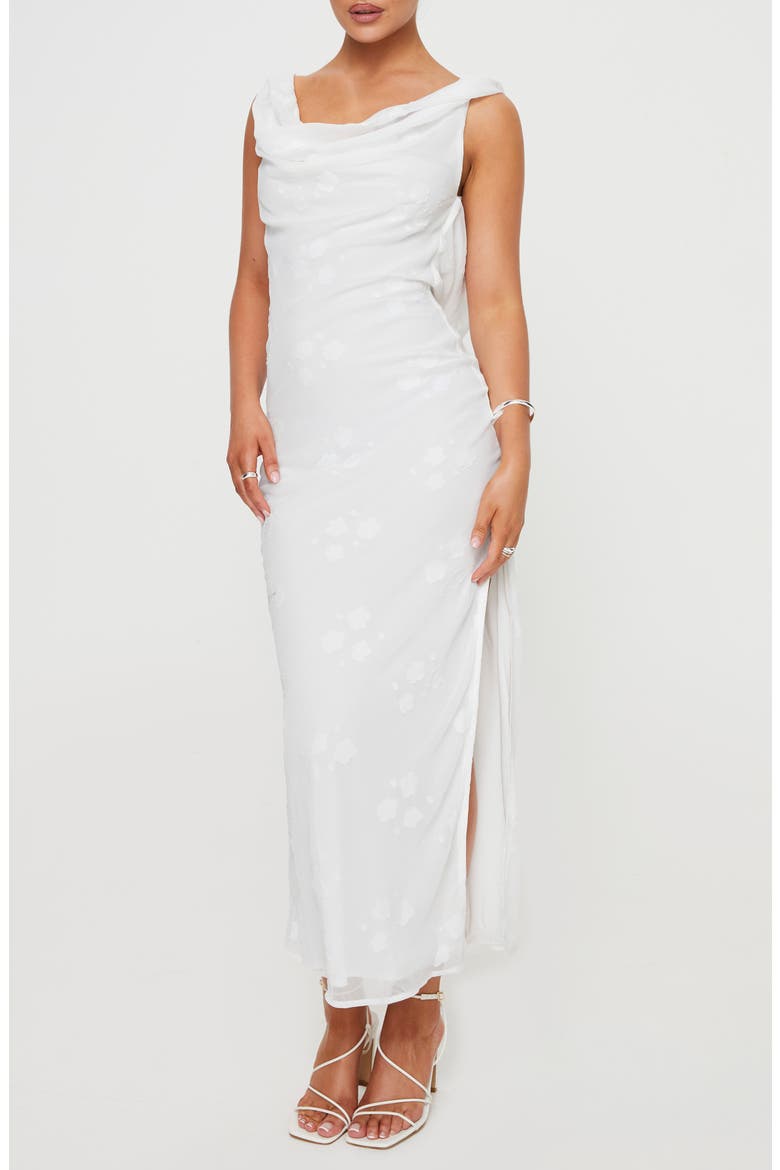 Contessa Cowl Neck Maxi Dress, Main, color, WHITE