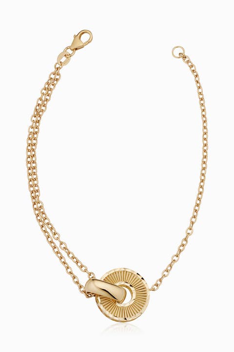 14K Yellow Gold Icon Bracelet