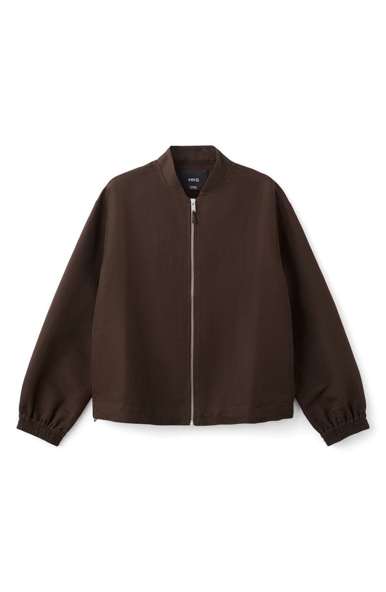 MANGO Linen & Cotton Bomber Jacket, Alternate, color, 