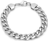 STEELTIME Men's Stainless Steel 8.5" Curb Chain Bracelet