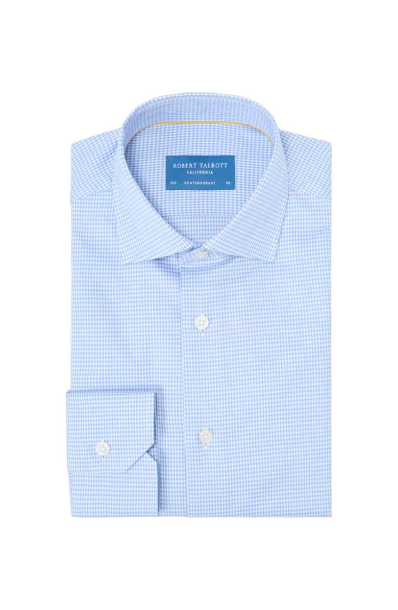 Robert Talbott Reynolds Mini Check Shirt in Contemporary Fit, Main, color, Blue