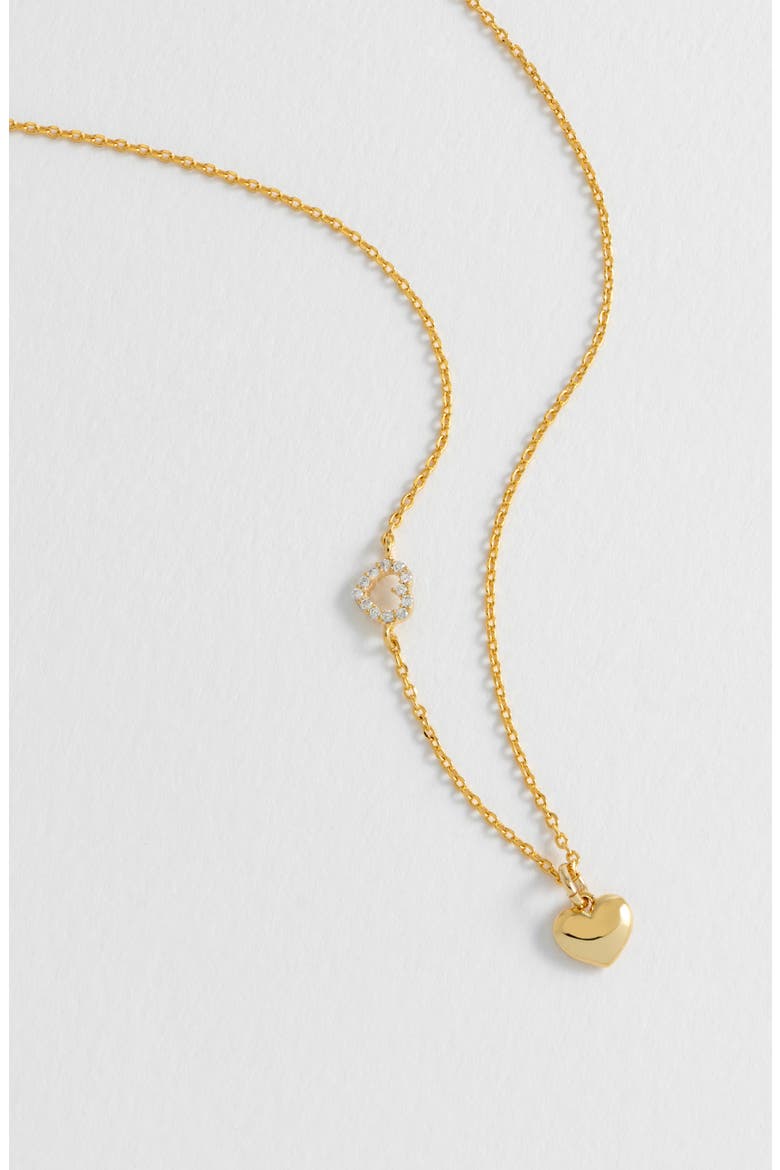 Crystal Heart & Charm Pendant Necklace, Alternate, color, GOLD