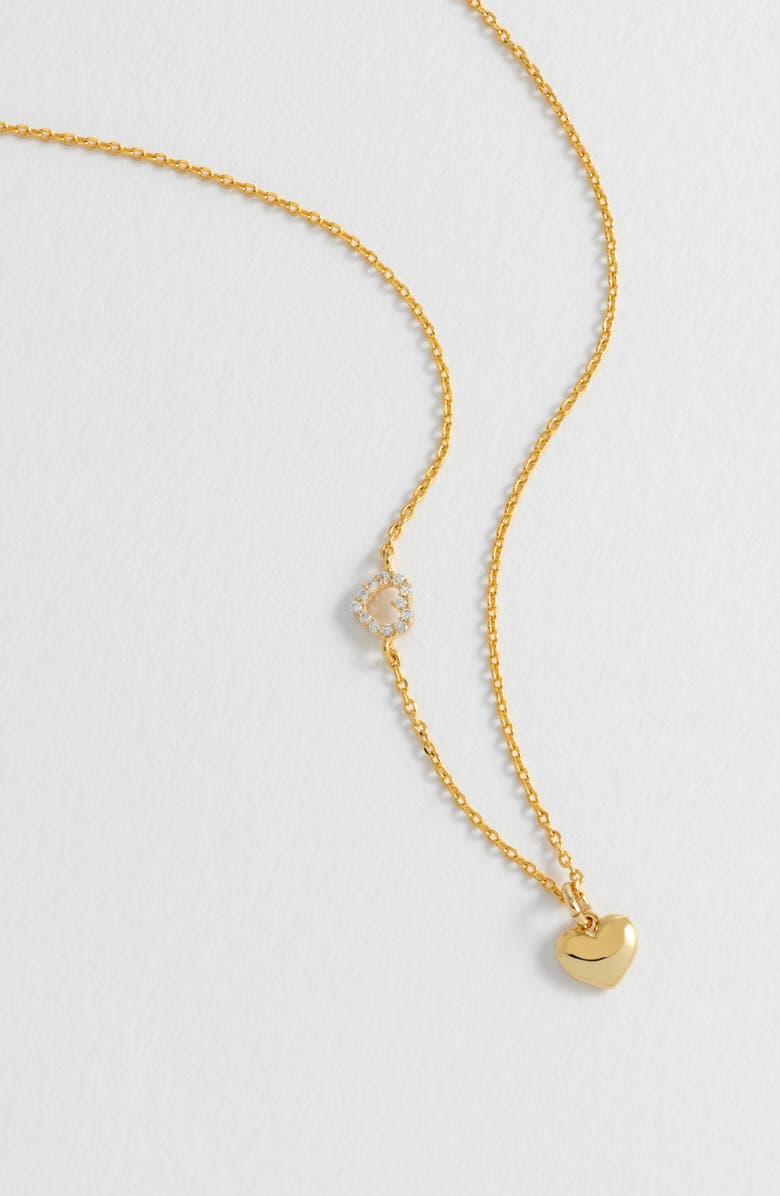 Estella Bartlett Crystal Heart & Charm Pendant Necklace, Alternate, color, Gold