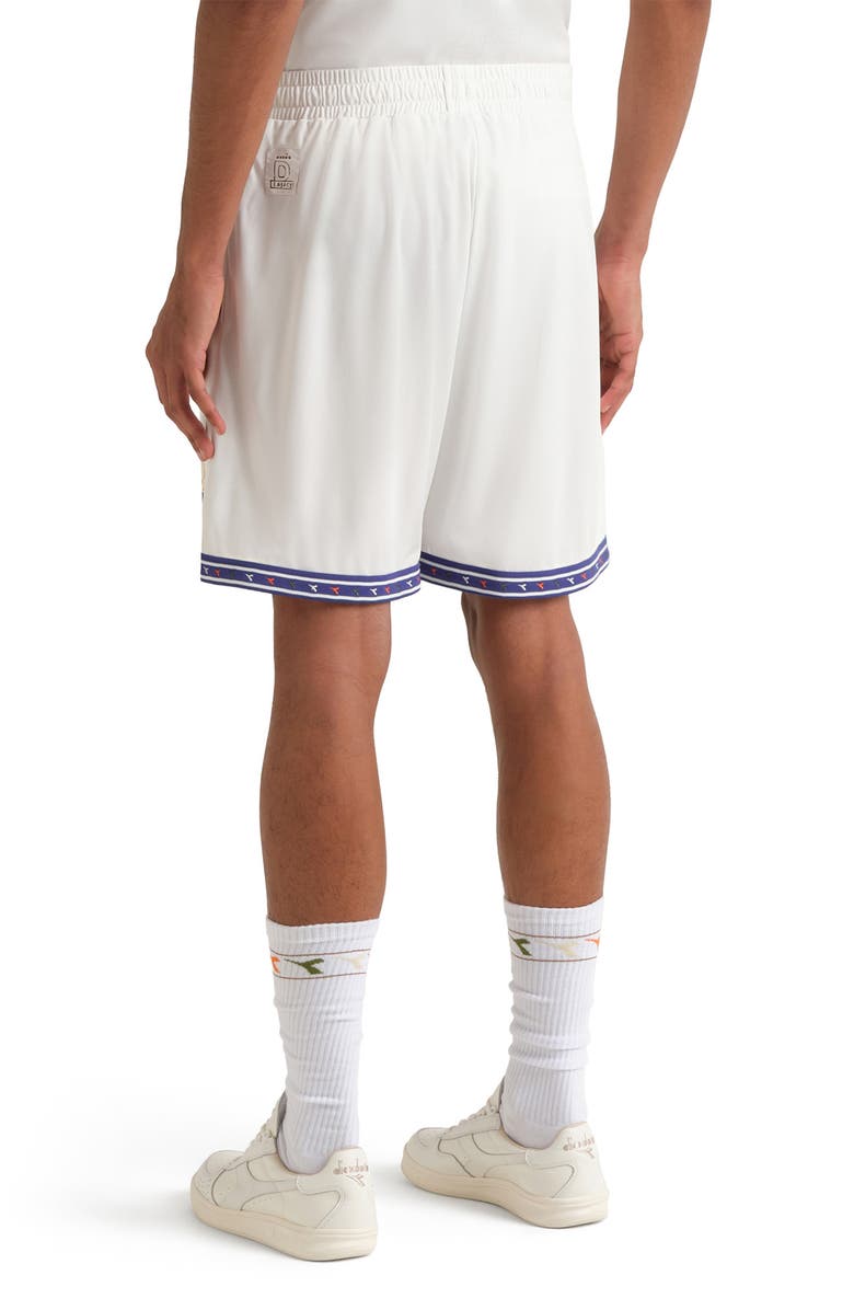 Diadora Legacy Embroidered Piqué Soccer Shorts, Alternate, color, Optical White