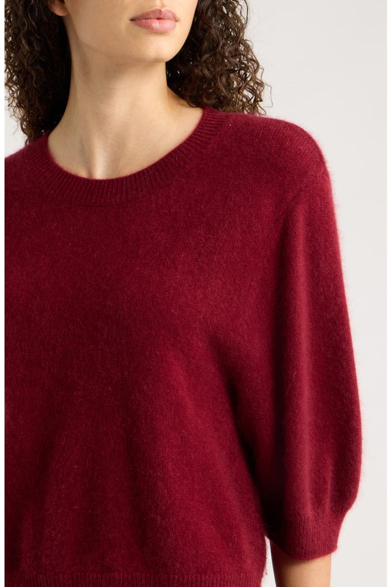 The Brushed Chalet Wool & Cashmere Sweater, Alternate, color, DEEP GARNET
