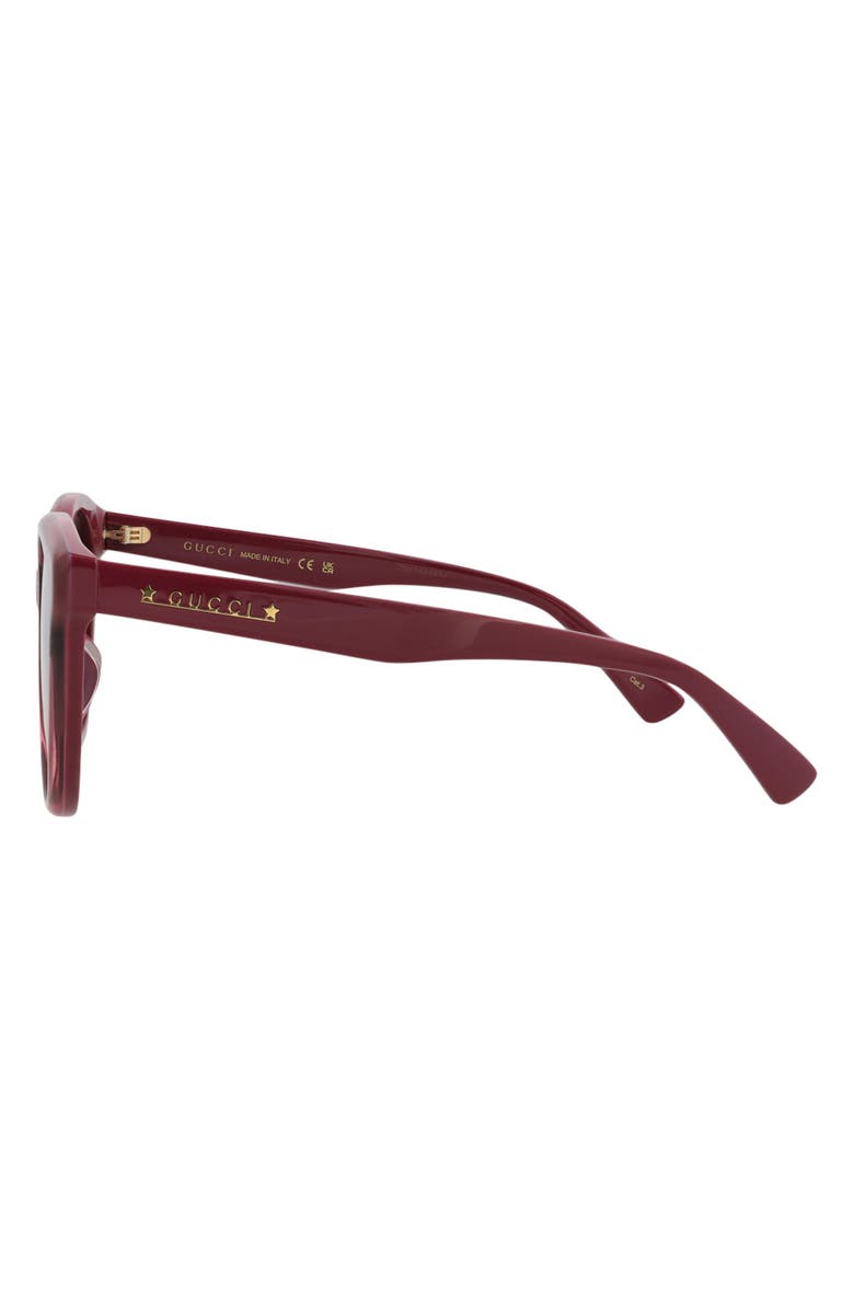Gucci 57mm Round Sunglasses, Alternate, color, Burgundy Burgundy Red