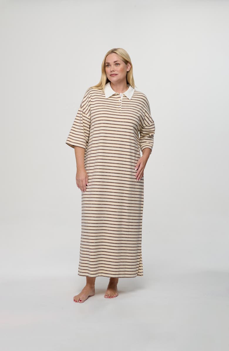 By Tess Collection Reyna Dress, Alternate, color, Cream / Brown