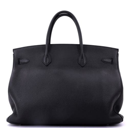 Pre-owned Hermes Hermes Birkin Handbag Black Togo With Palladium Hardware 40 In Black