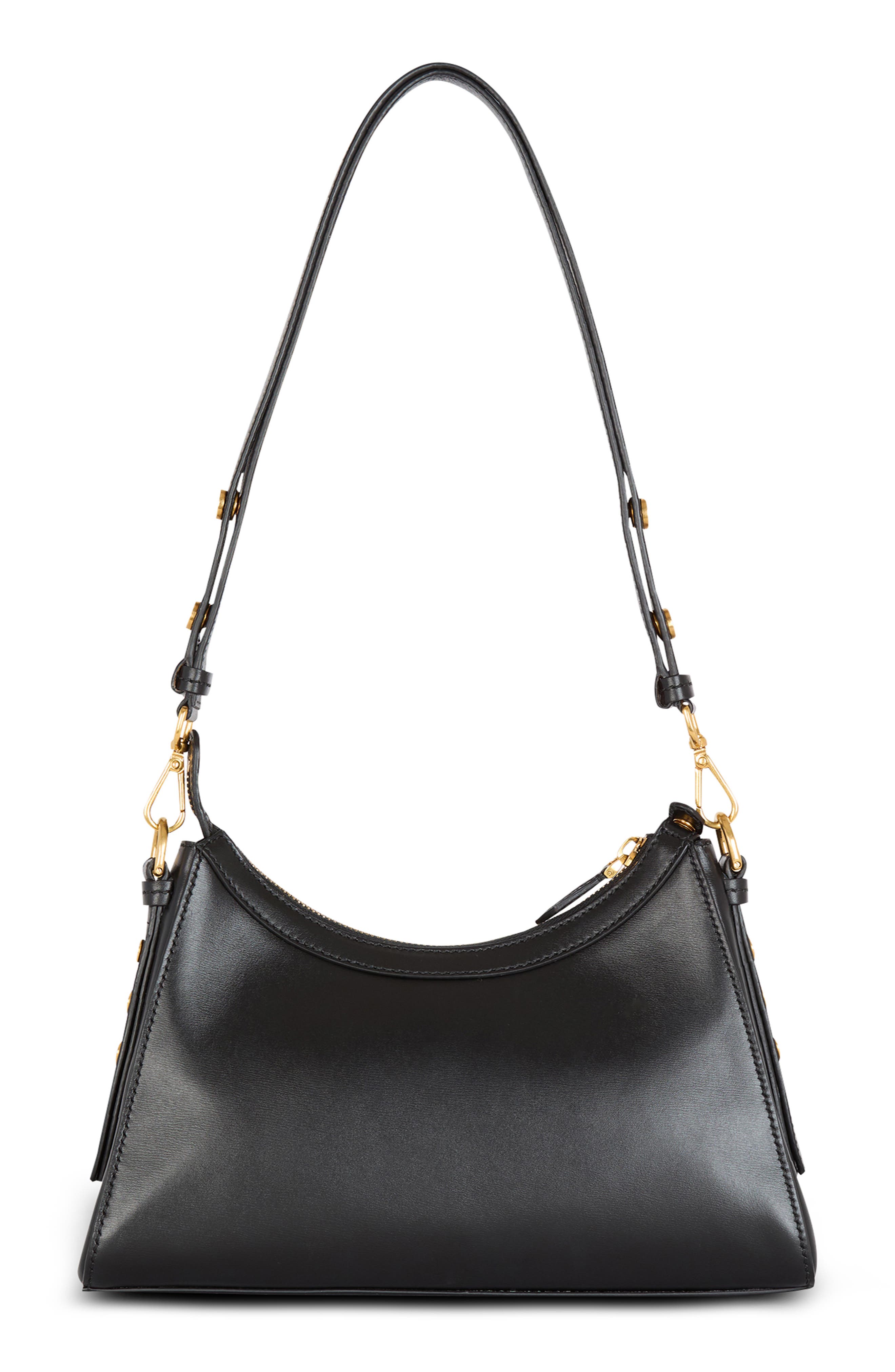 Balmain B-Buzz Leather Top Hobo Bag, Alternate, color, 