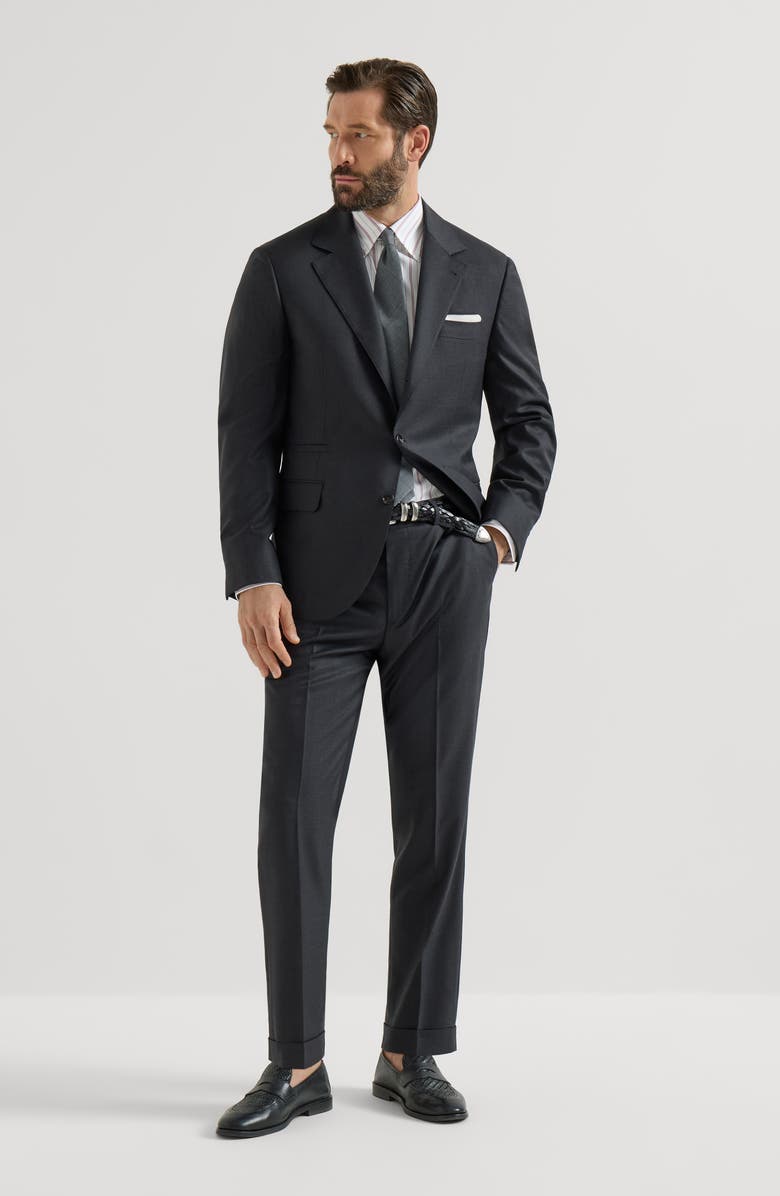 Brunello Cucinelli Houndstooth trousers, Alternate, color, Anthracite