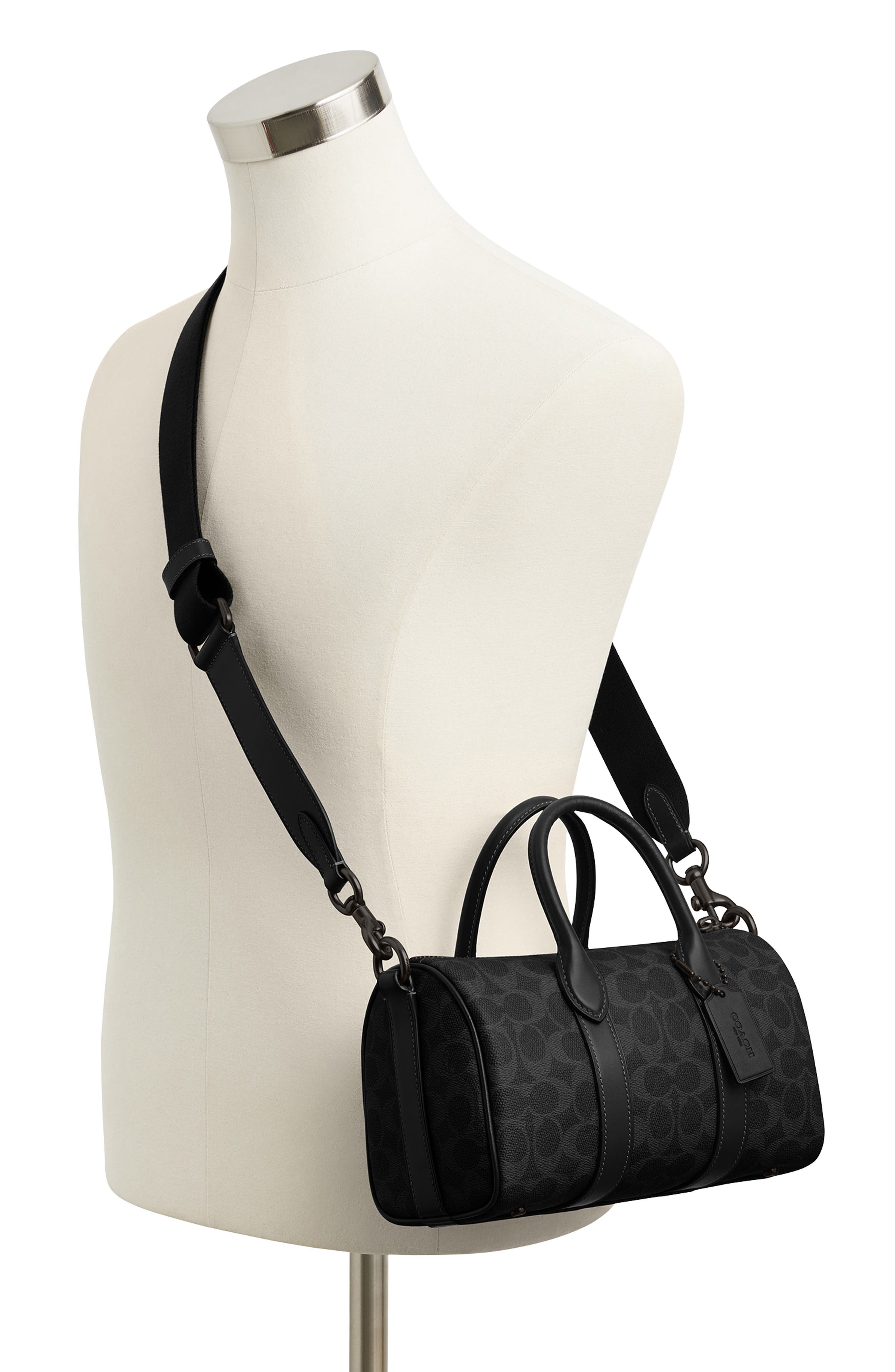 COACH Compass Signature 25 Coated Canvas Duffle Bag, Alternate, color, 