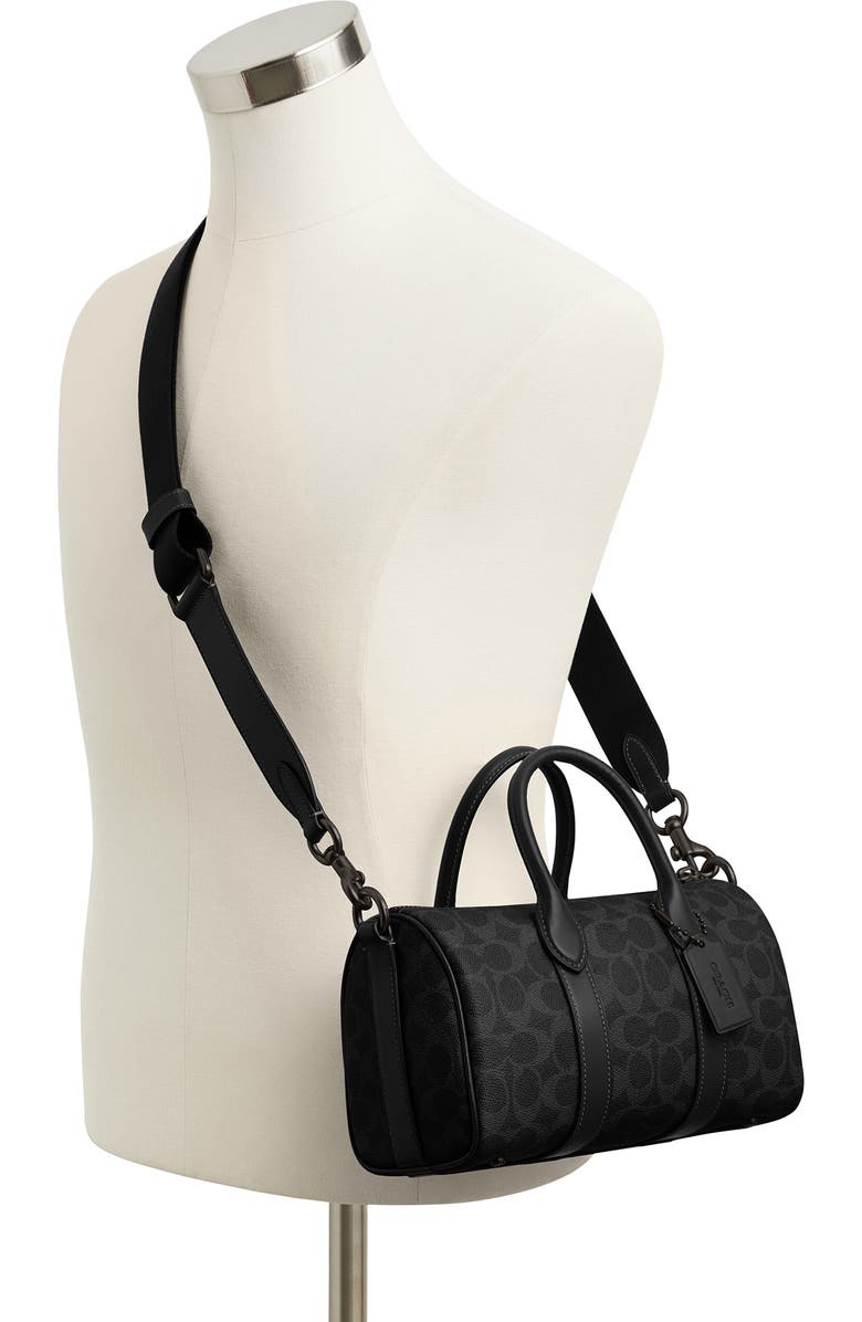 COACH Compass Signature 25 Coated Canvas Duffle Bag, Alternate, color,