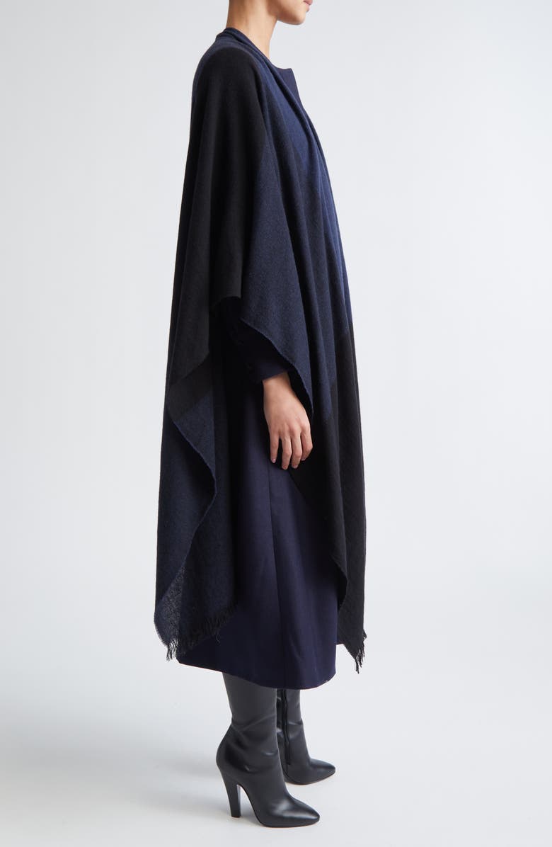 Akris Fringed Wool & Cashmere Cape, Alternate, color, 