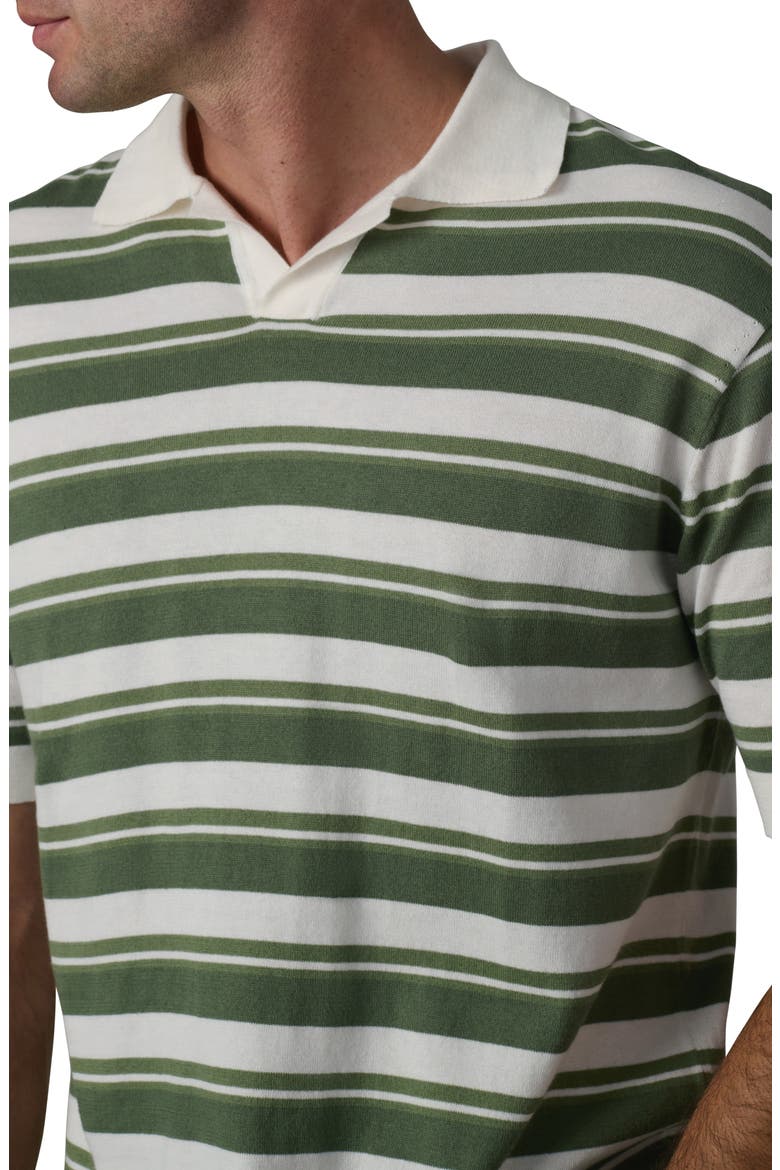 Club Stripe Johnny Collar Cotton Polo, Alternate, color, FATIGUE GREEN STRIPE