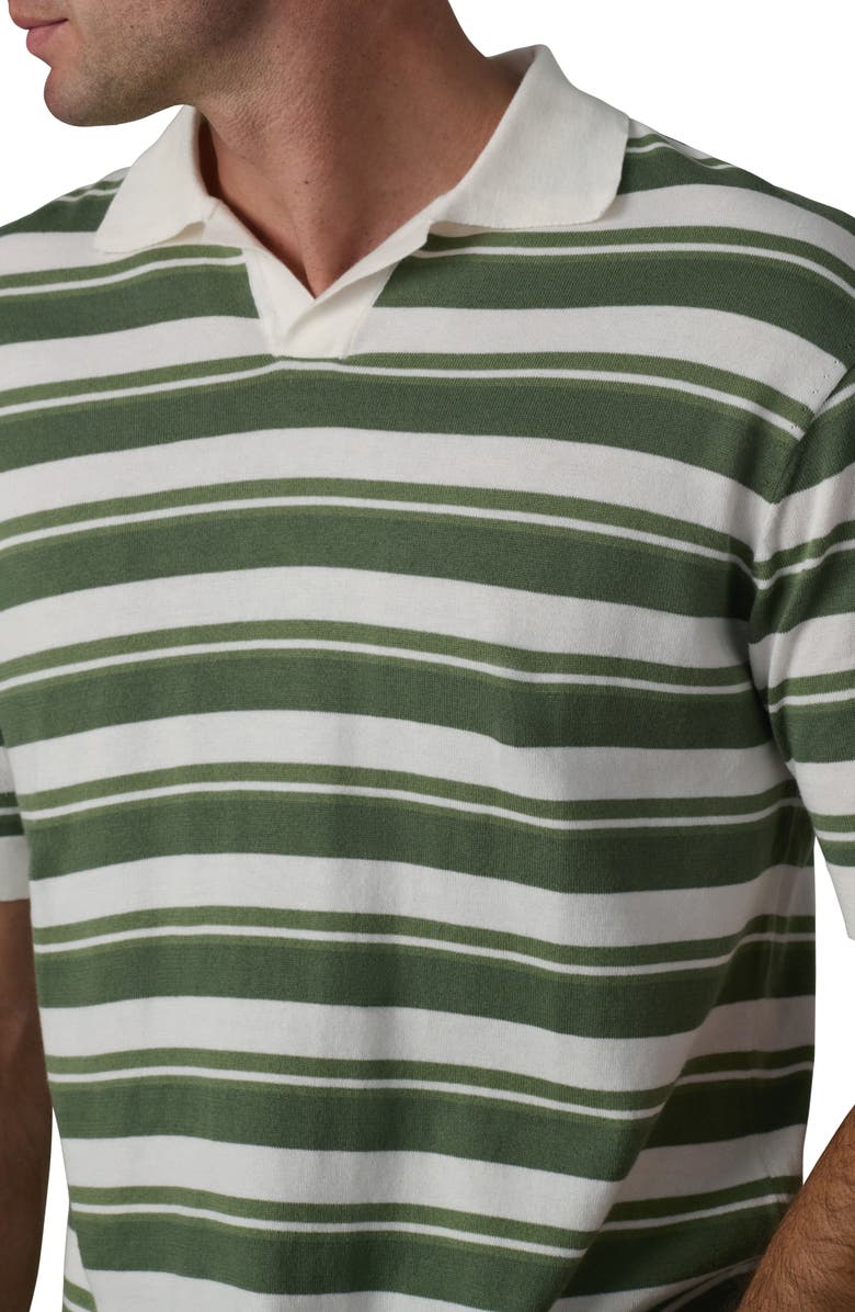 Joe's Club Stripe Johnny Collar Cotton Polo, Alternate, color, Fatigue Green Stripe