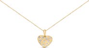Haus of Brilliance Gold Vermeil 1/10 Cttw Diamond Bold Heart Pendant Necklace