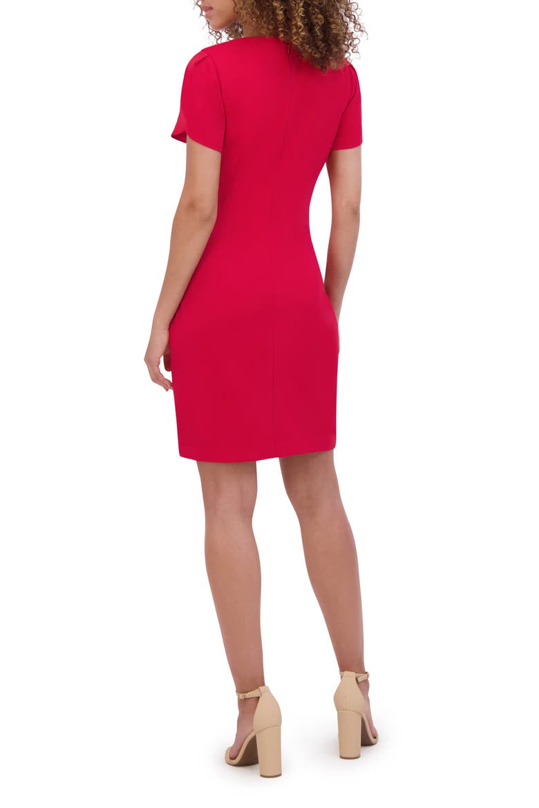 Keyhole Crepe Scuba Dress, Alternate, color, RED