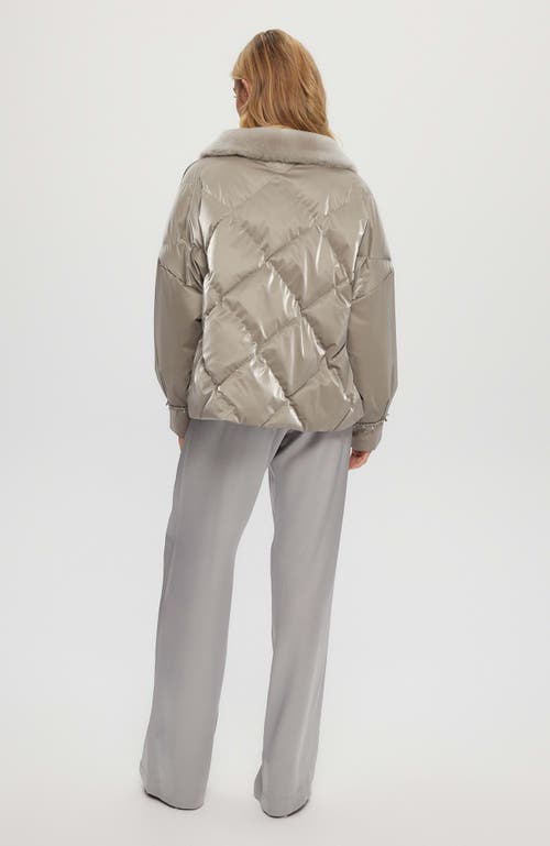 Gorski Quilted Jacket With Shearling Lamb In Gray