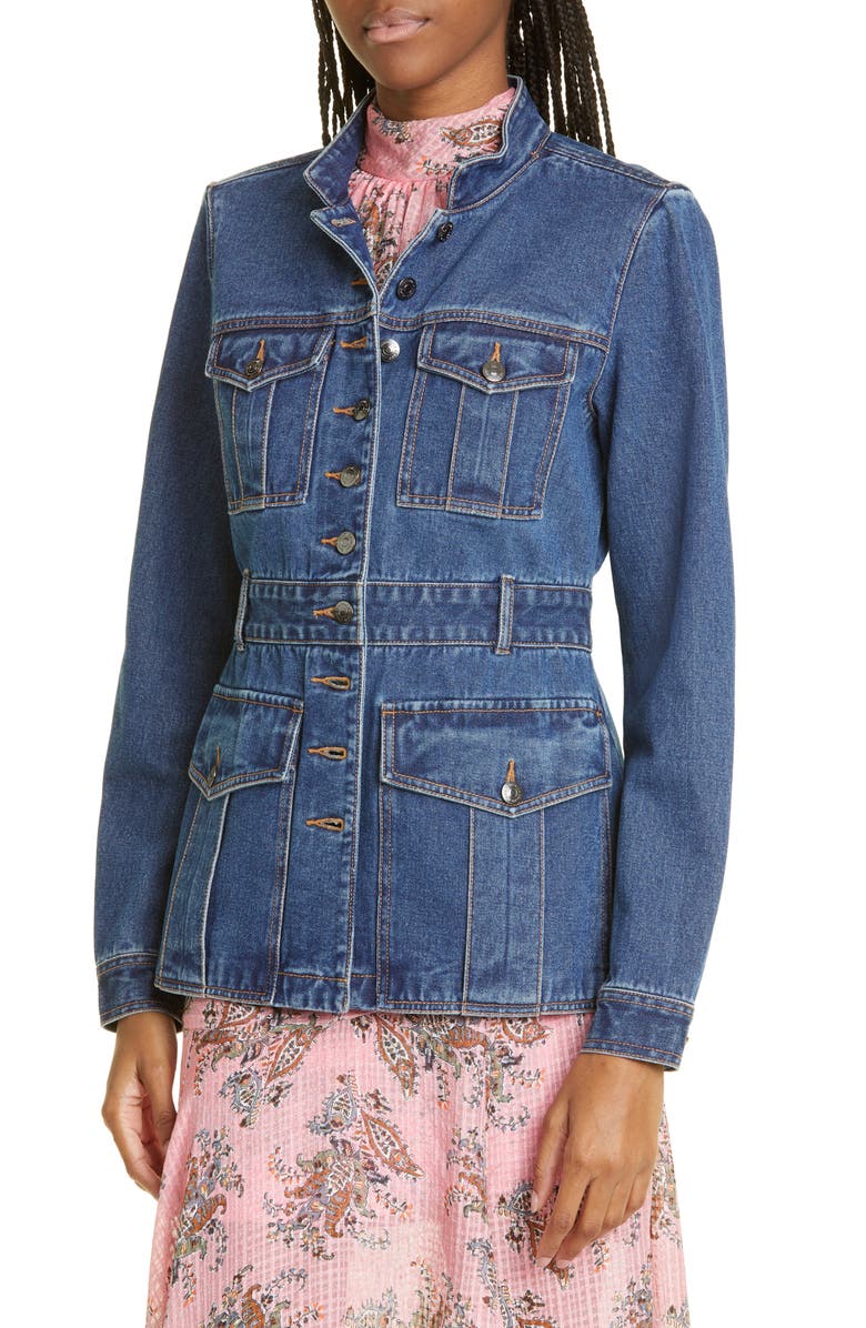 Veronica Beard Tika Denim Jacket, Alternate, color, 