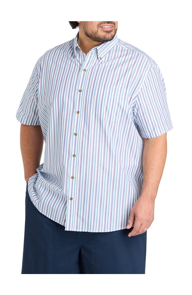 Harbor Bay by DXL Big & Tall Easy-Care Striped Sport Shirt V2, Main, color, Multi