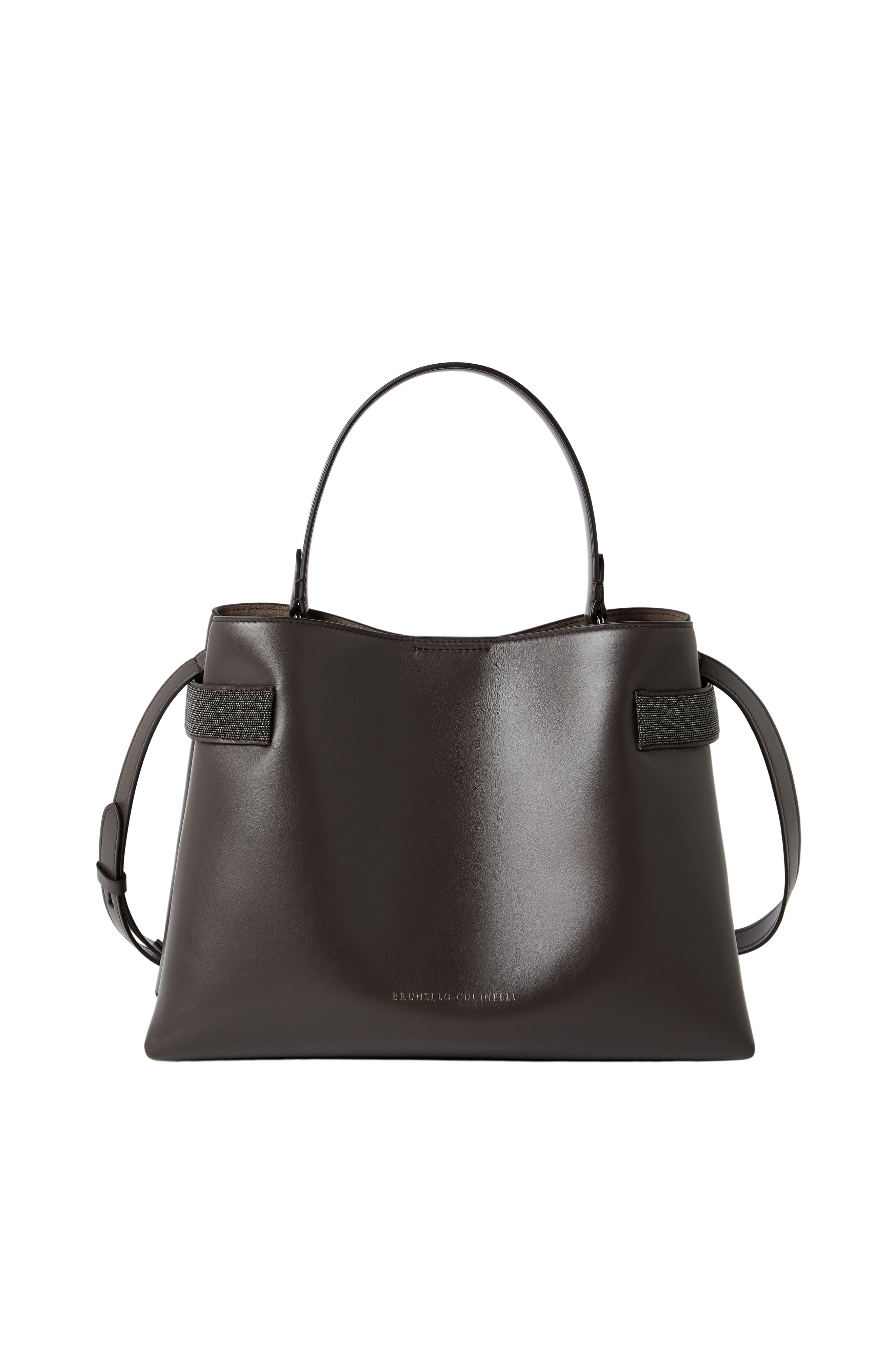 Brunello Cucinelli Top-Handle Essence bag, Main, color, Rust Brown