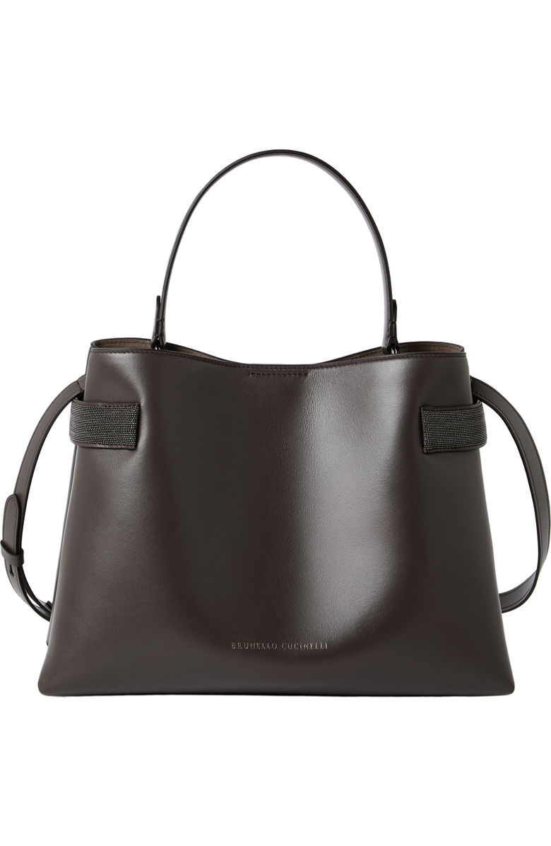 Brunello Cucinelli Top-Handle Essence bag, Main, color, Rust Brown
