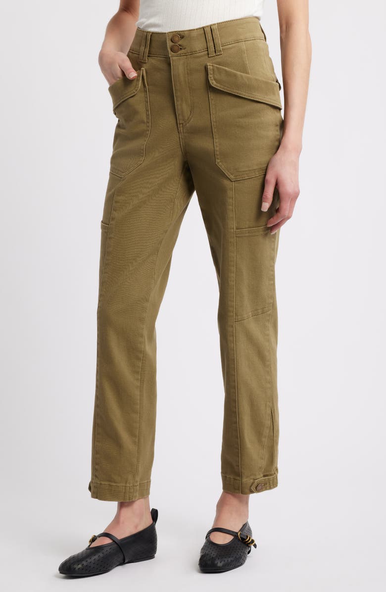 Wit & Wisdom Skyrise Tapered Utility Pants, Main, color, Golden Olive