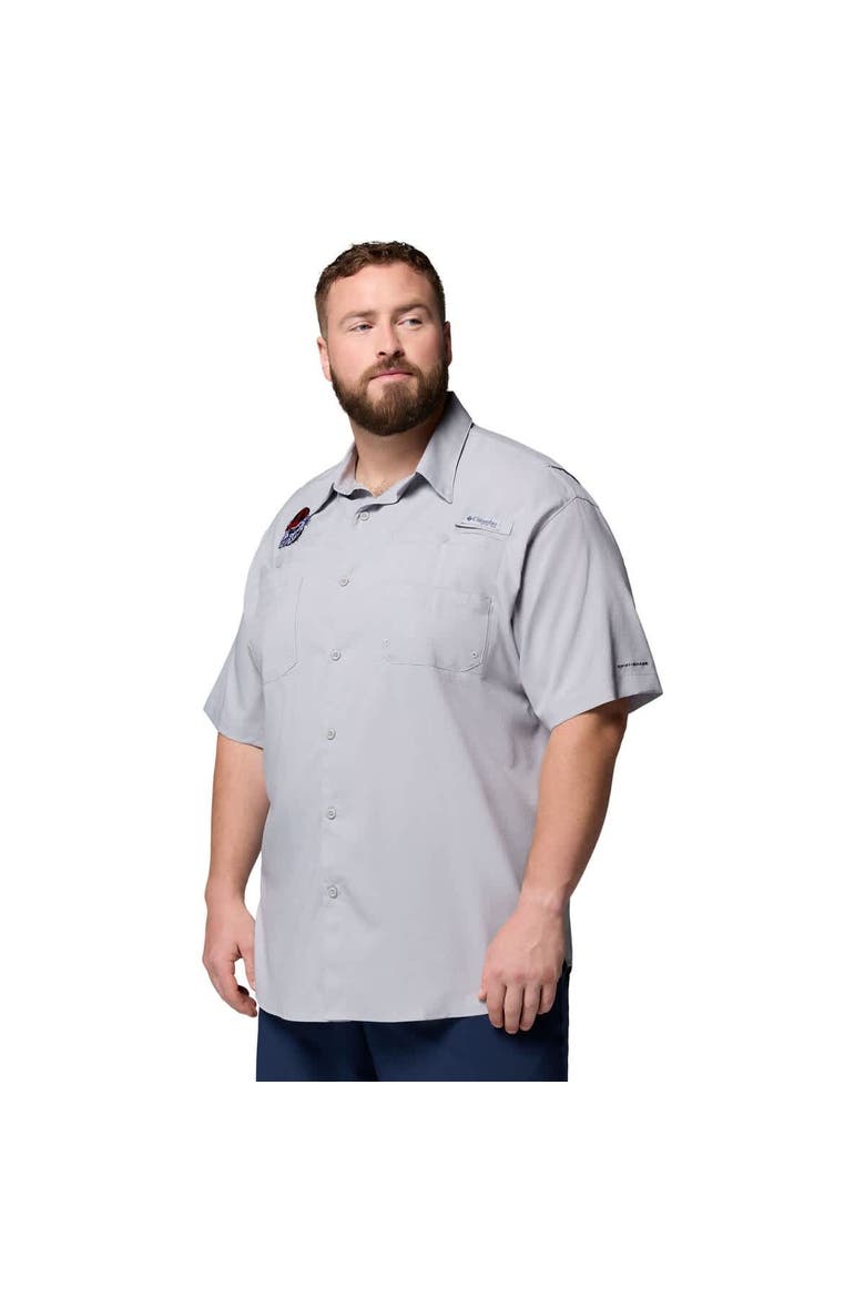 Men's Columbia  Gray Georgia Bulldogs Big & Tall Tamiami Omni-Shade Button-Down Shirt, Alternate, color, Gray