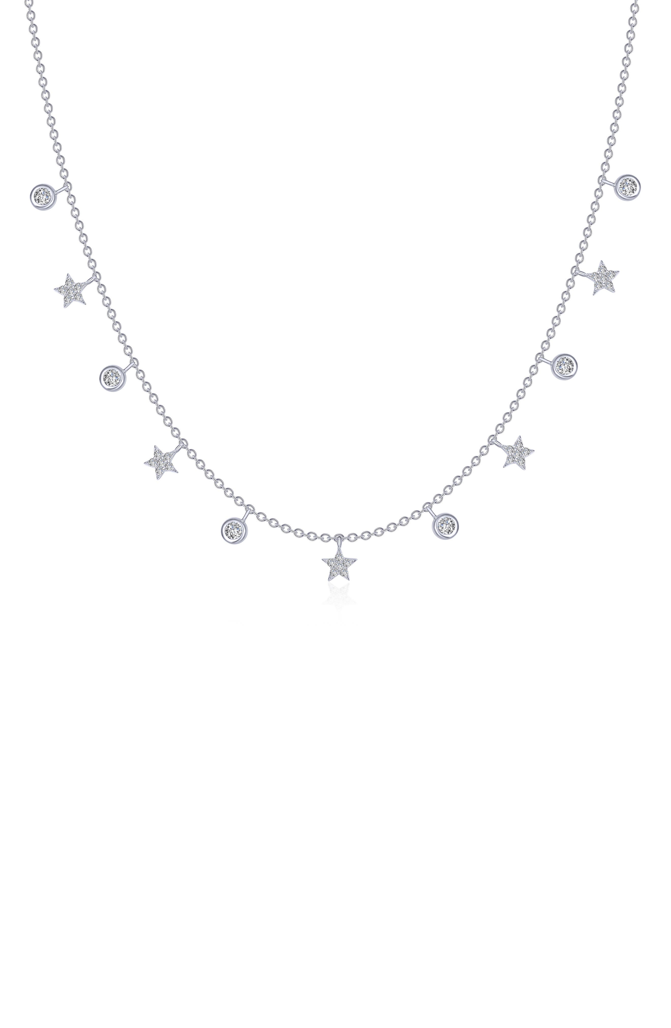 Starfall Simulated Diamond Station Necklace