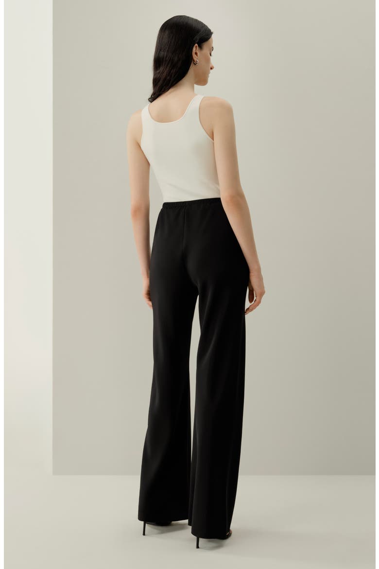 Women's Bias Cut Straight Leg Silk Pants, Alternate, color, Black