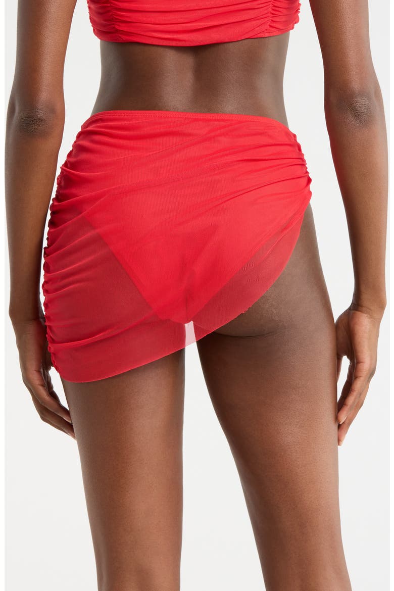 Mazina Skirted Bikini Bottoms, Alternate, color, SOLID RED