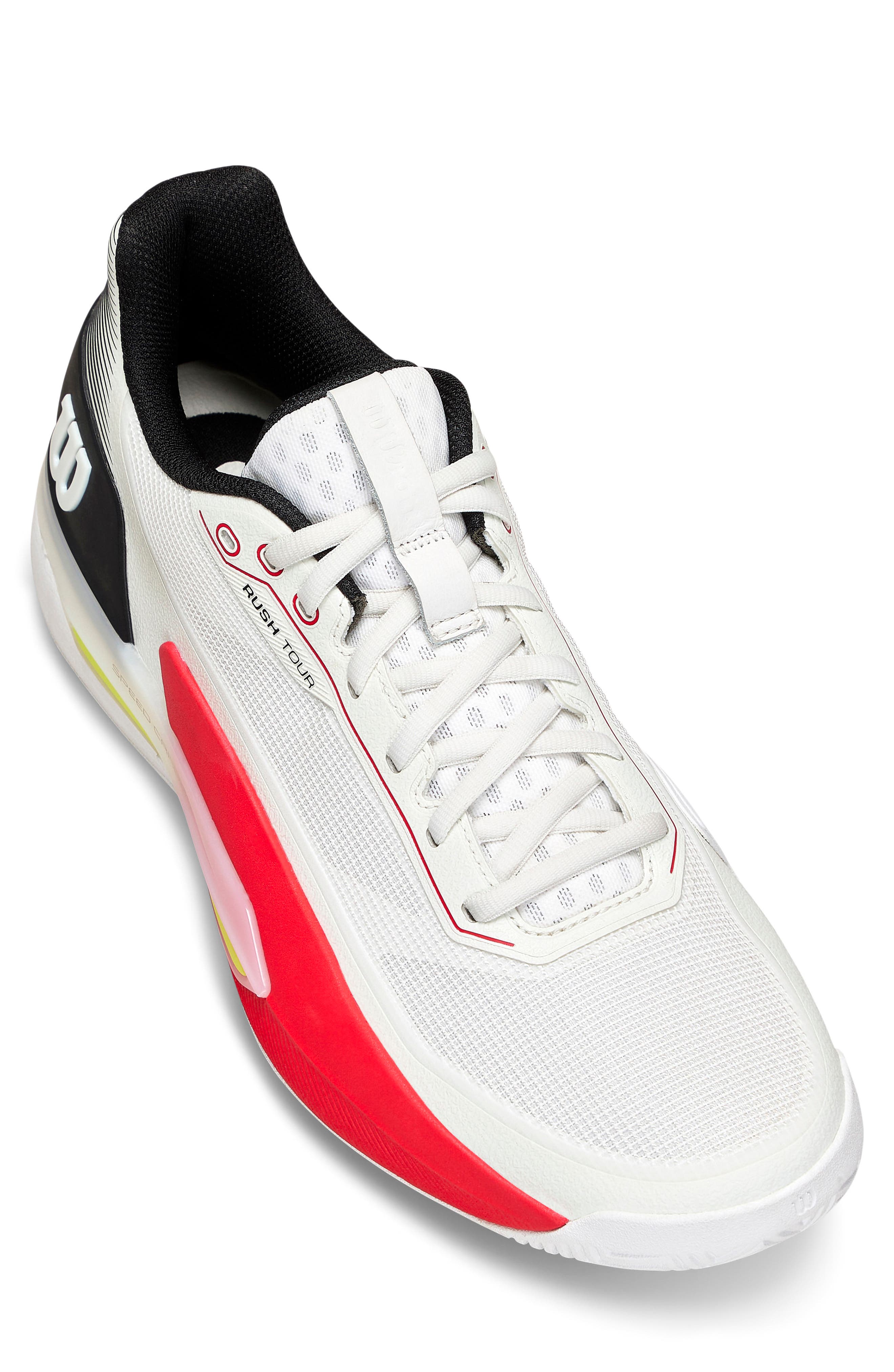 Rush Tour 5 Tennis Sneaker, Main, color, WHITE / BLACK / INFRARED