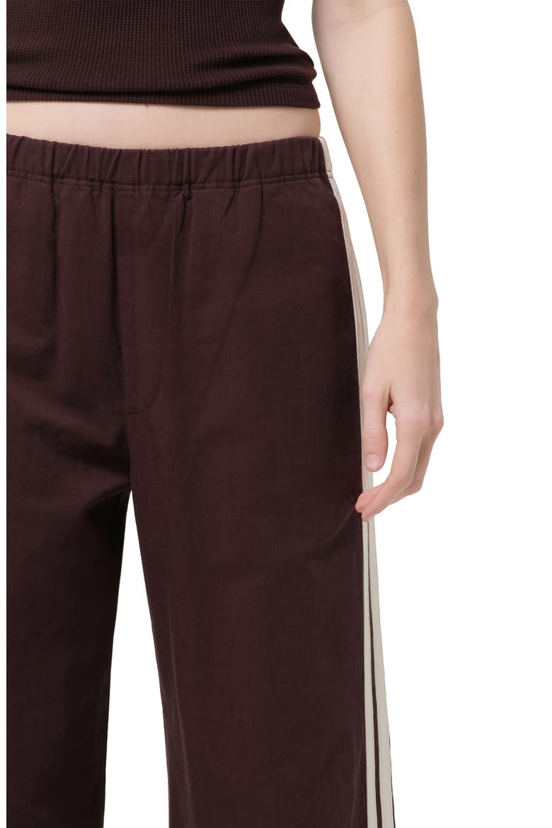Aurora Side Stripe Cotton & Linen Track Pants, Alternate, color, CHOCOLATE BROWN