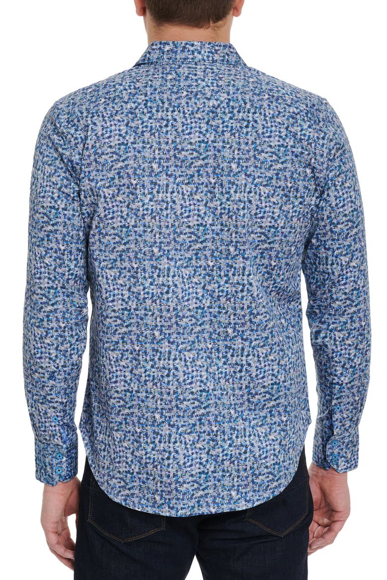 Labyrinth Button-Up Shirt, Alternate, color, BLUE
