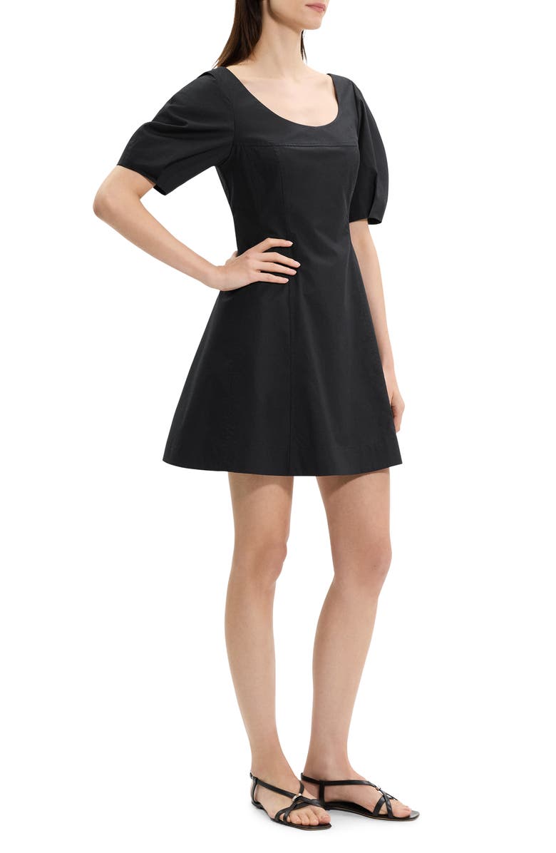 Theory Puff Sleeve Minidress, Alternate, color, Black