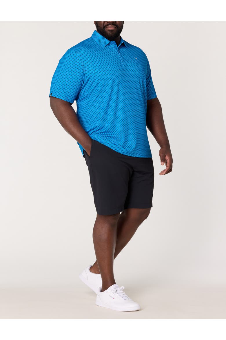 Big & Tall Golf Print Performance Polo Shirt, Alternate, color, BRILLIANT BLUE