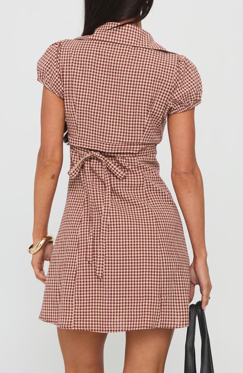 Princess Polly Kavira Gingham Cotton Mini Shirtdress In Pink