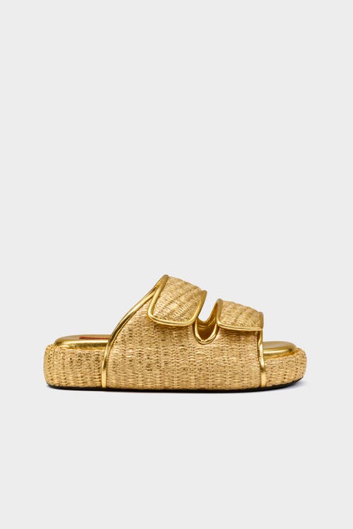 Simonmiller Metallic Raffia Cro Slide In Gold