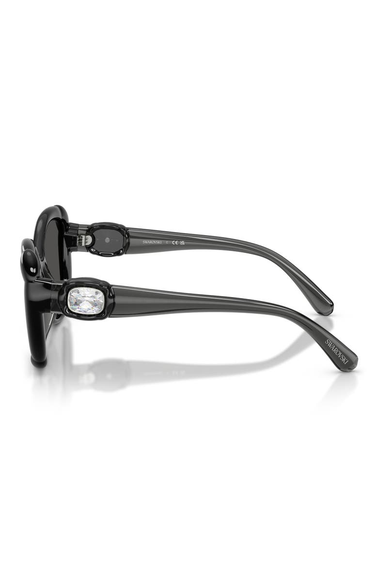 53mm Butterfly Sunglasses, Alternate, color, DARK GREY / DARK GREY