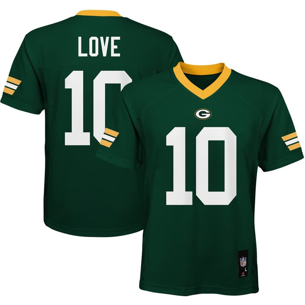 Outerstuff Kids' Youth Jordan Love Green Green Bay Packers Replica Player Jersey