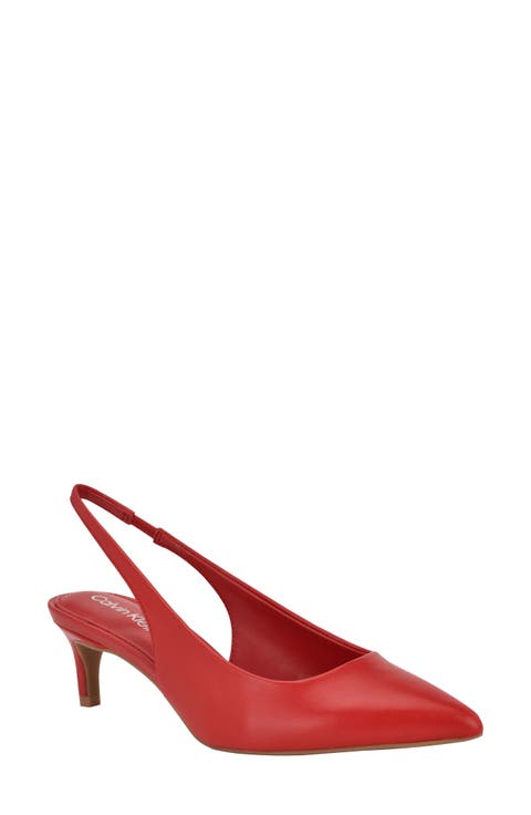Dainty Kitten Heel Pointed Toe Slingback Pump (Women)