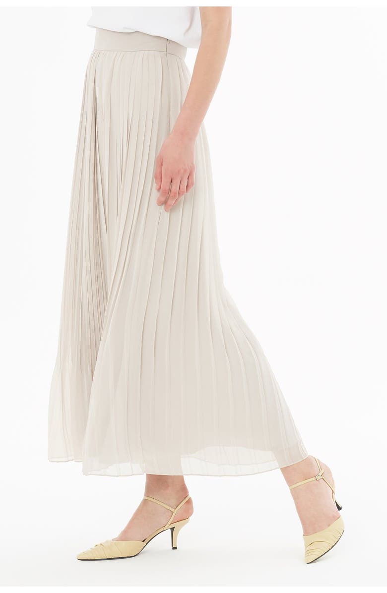 Gizia Chiffon Skirt with Pleated Detail, Alternate, color, Grey
